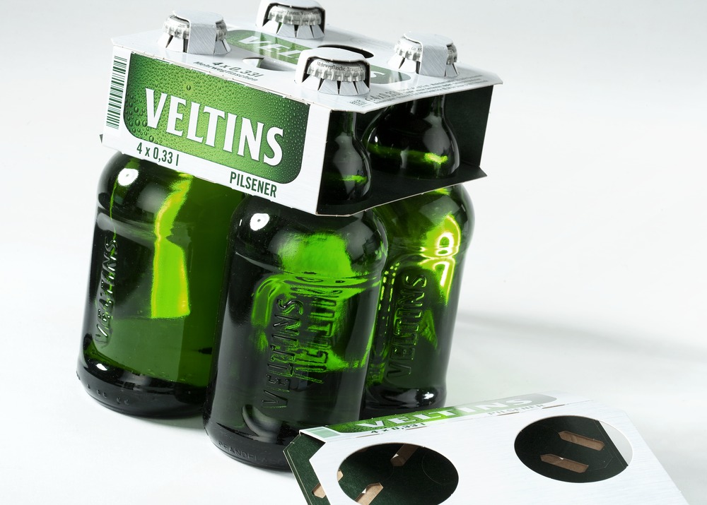 Multipackung für nicht etikettierte Bierflaschen