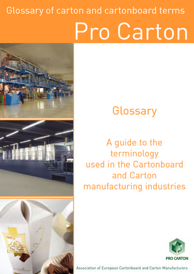 Ein aktuelles Glossar von Pro Carton enthält Begriffe, die in der Karton- und Faltschachtelindustrie verwendet werden. Die Broschüre ist in vielen verschiedenen Sprachen erhältlich, hier können Sie sich die deutsche Ausgabe herunterladen.