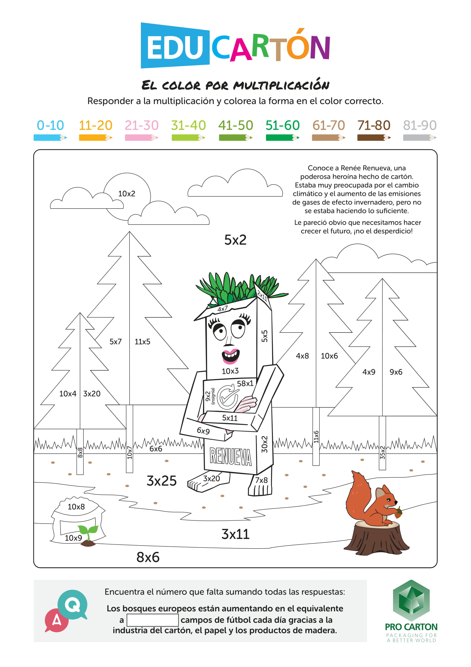 Hoja de trabajo para colorear EduCartón