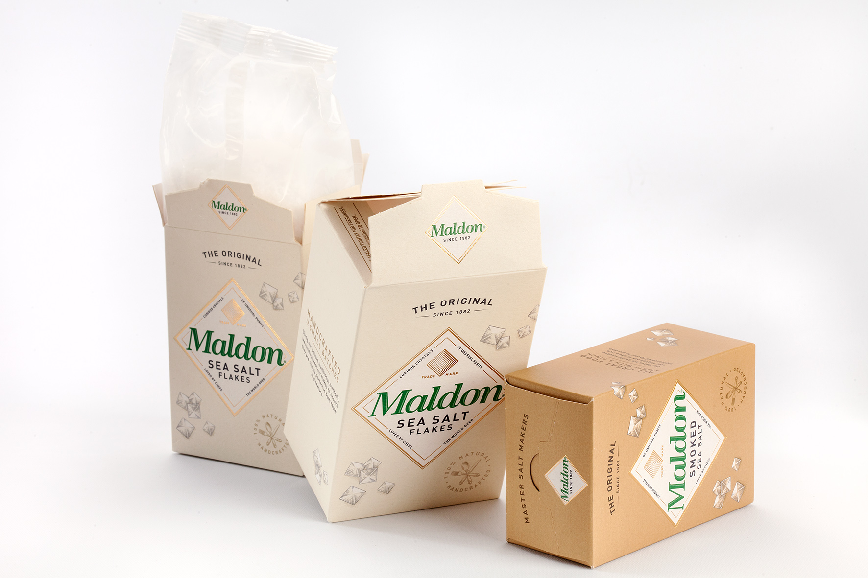 Paquetes de sal Maldon de estilo artesanal